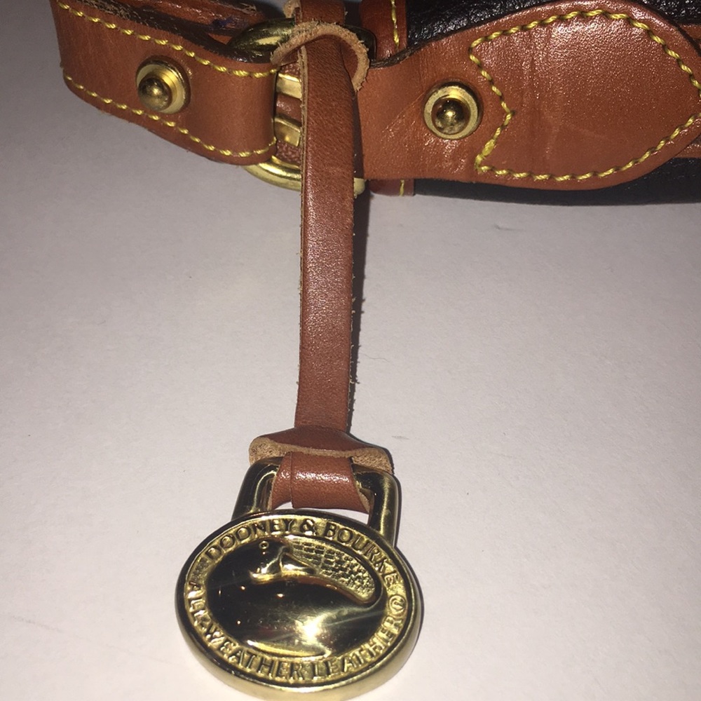 DOONEY & BOURKE brown & black pebbled small hobo - Picture 3 of 8